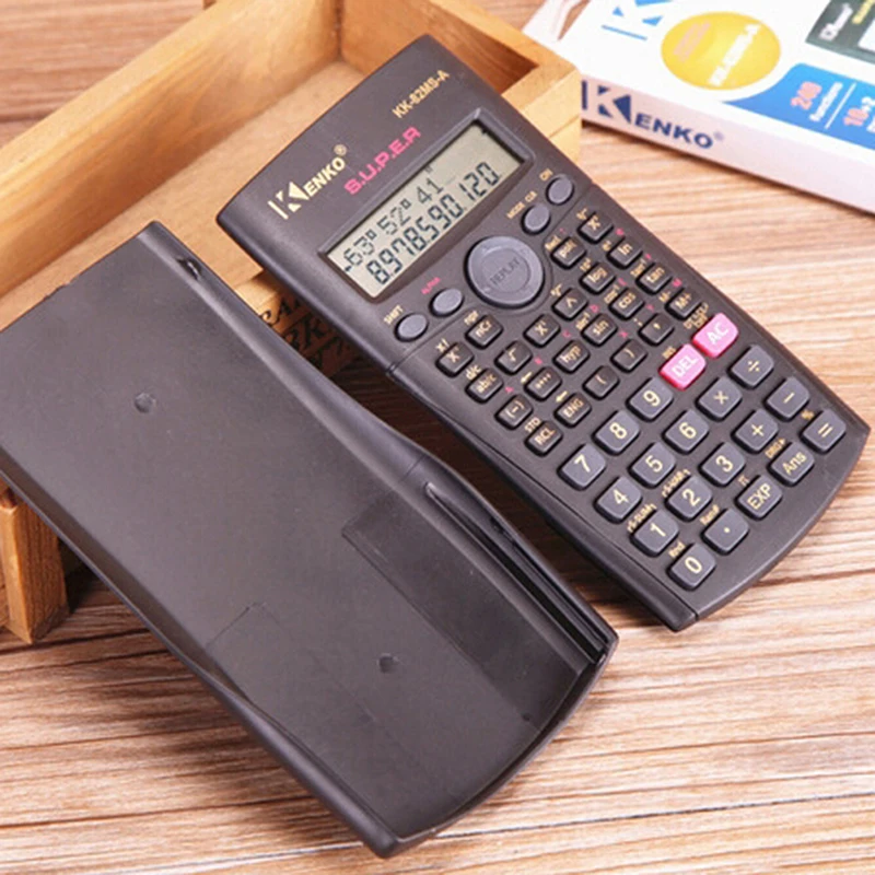 Calculadora Científica Portátil Multifunción con Pantalla LCD Clara de 2 Líneas, Dispositivo de Cálculo para el Hogar, la Escuela y la Oficina