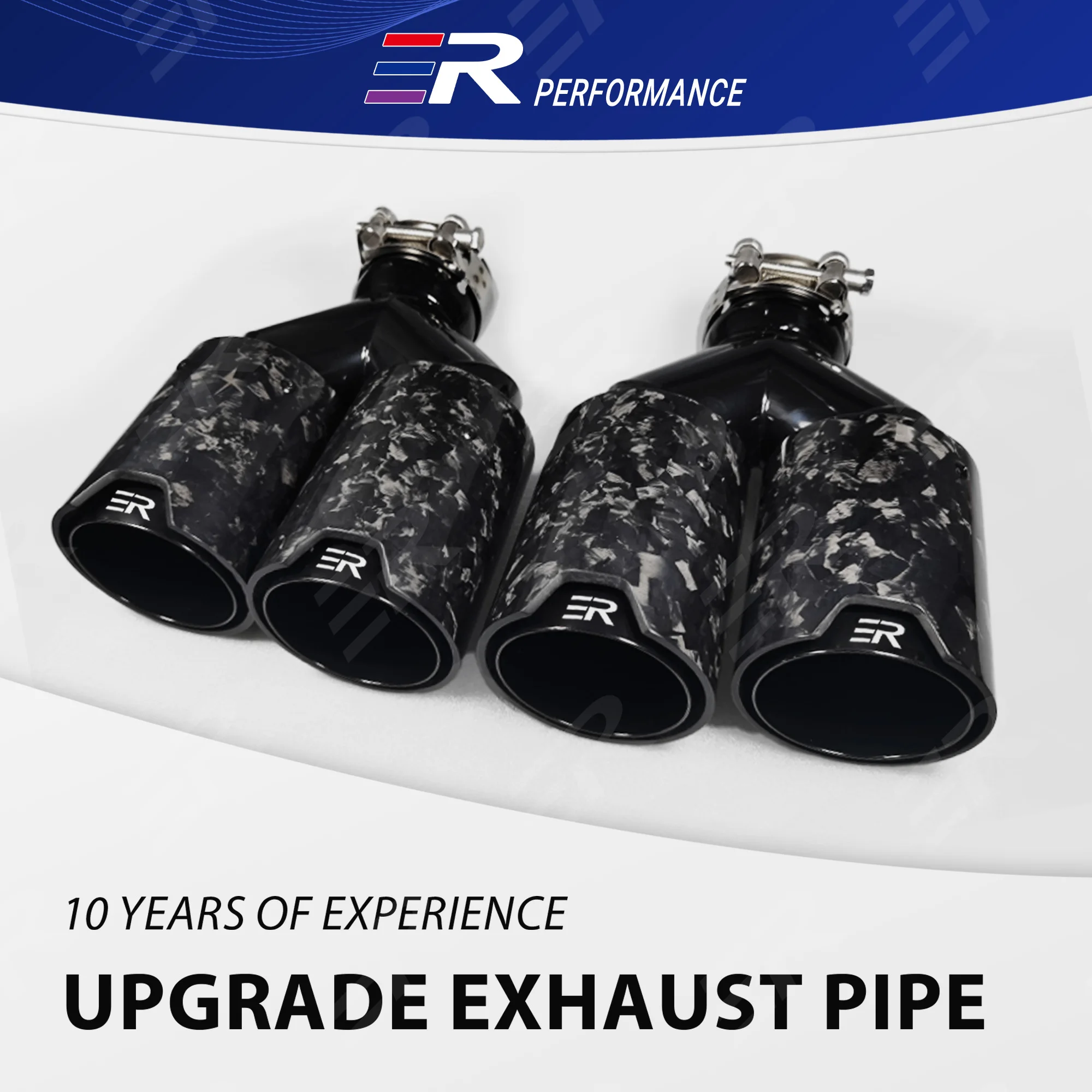 

ER Universal Exhaust Tips Genuine Forged Carbon Fiber Car accessories Dual Outlet Muffler pipe Car Decorative for nozzles Modify