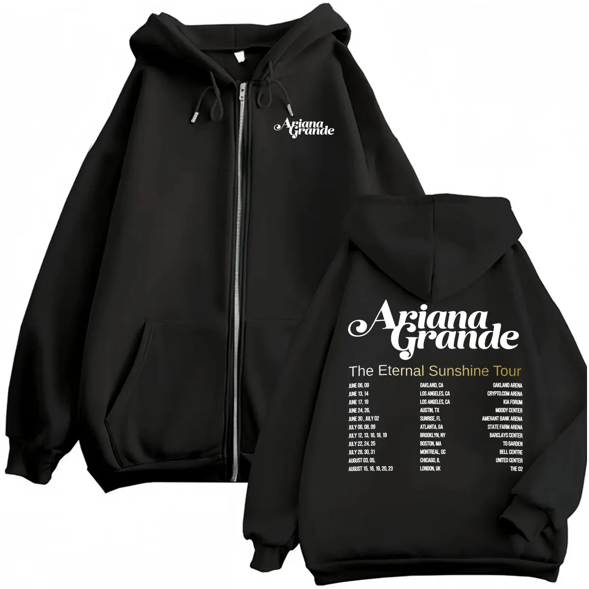 Ariana Grande Eternal Sunshine Tour 2026 Sweatshirt Jacket Men Women Harajuku Fashion Zip Up Hoodies Fleece Cardigan Hoodie Coat