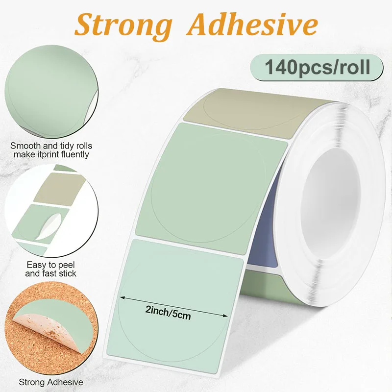140 шт. круглые термоэтикетки 5 цветов циклические самоклеящиеся прочные рулонные наклейки для печати карты свадебный подарок круглая бирка бумага