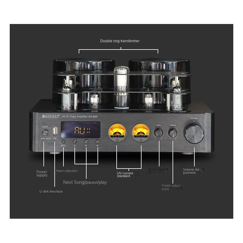 Imagem -05 - Hifi Hybird Stereo Válvula Tubo Amplificador Bluetooth 5.0 Receptor de Áudio Coaxial Opt Power Amp Leitor Usb
