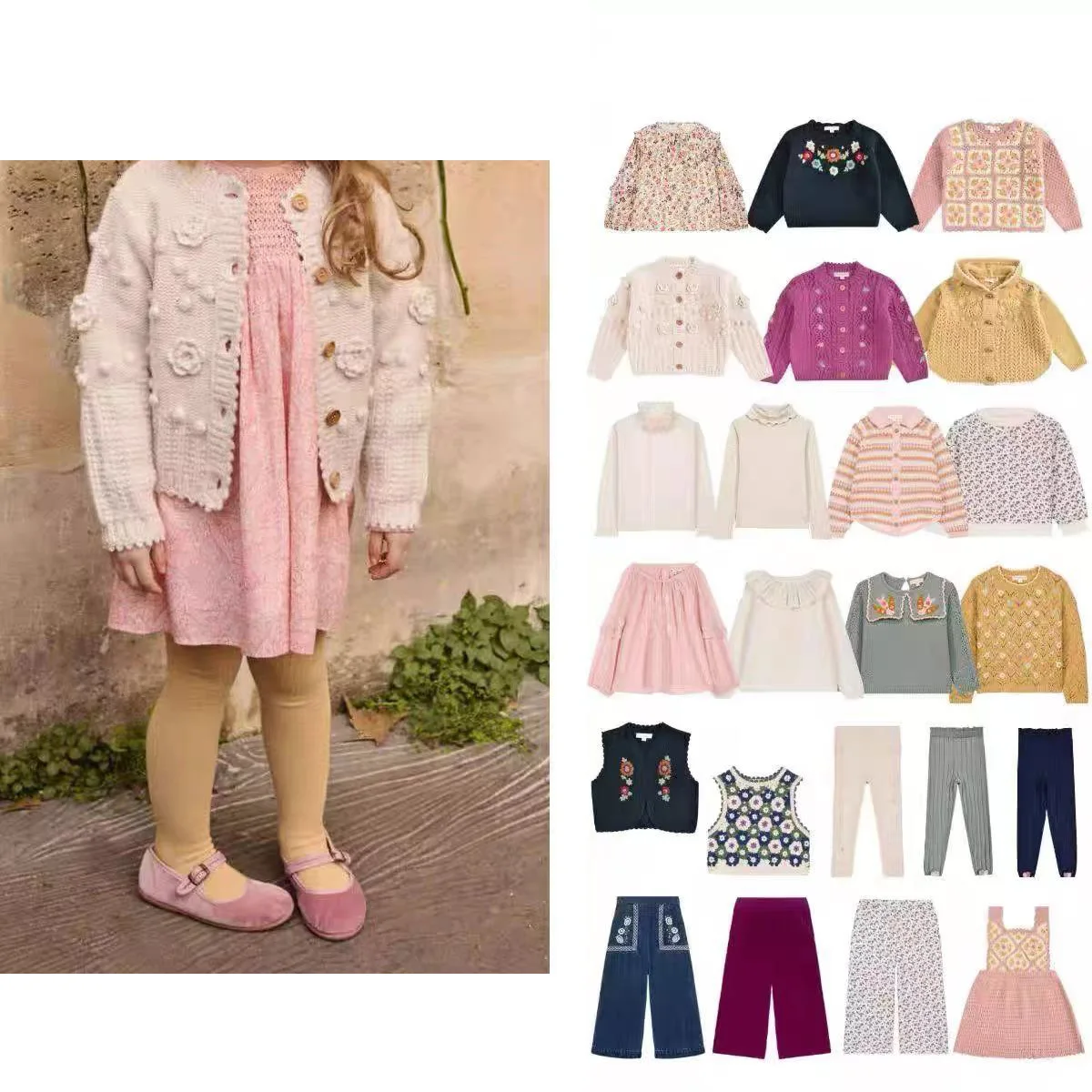 

PER-SALE 2025 Autumn Winter LM Boys Girls Cute sweater Print Boys Pants Girls sweaters Sets Flower Girl sweater Baby Girl