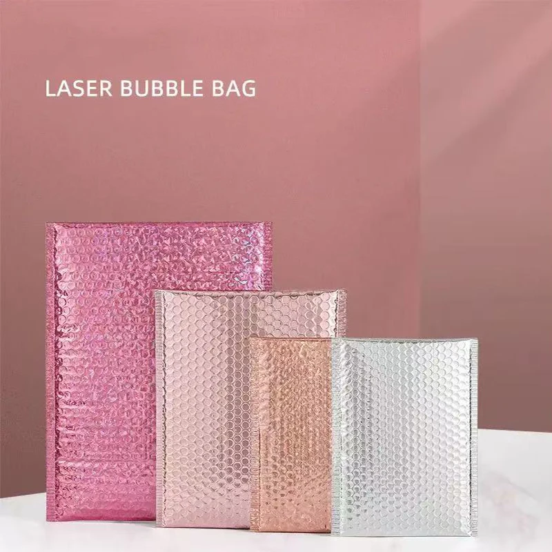 30 unids/pack de sobres acolchados de burbujas holográficas, bolsas de envío impermeables, sobres gruesos autosellados para correo