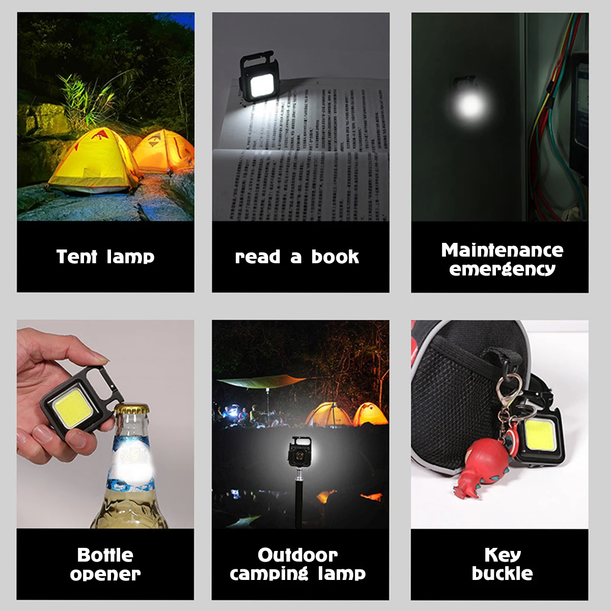NEW COB Work Light 4 Modes LED Repairing Light 500mAh USB Rechargeable Camping Light with Hanging Hook IPX4 Waterproof