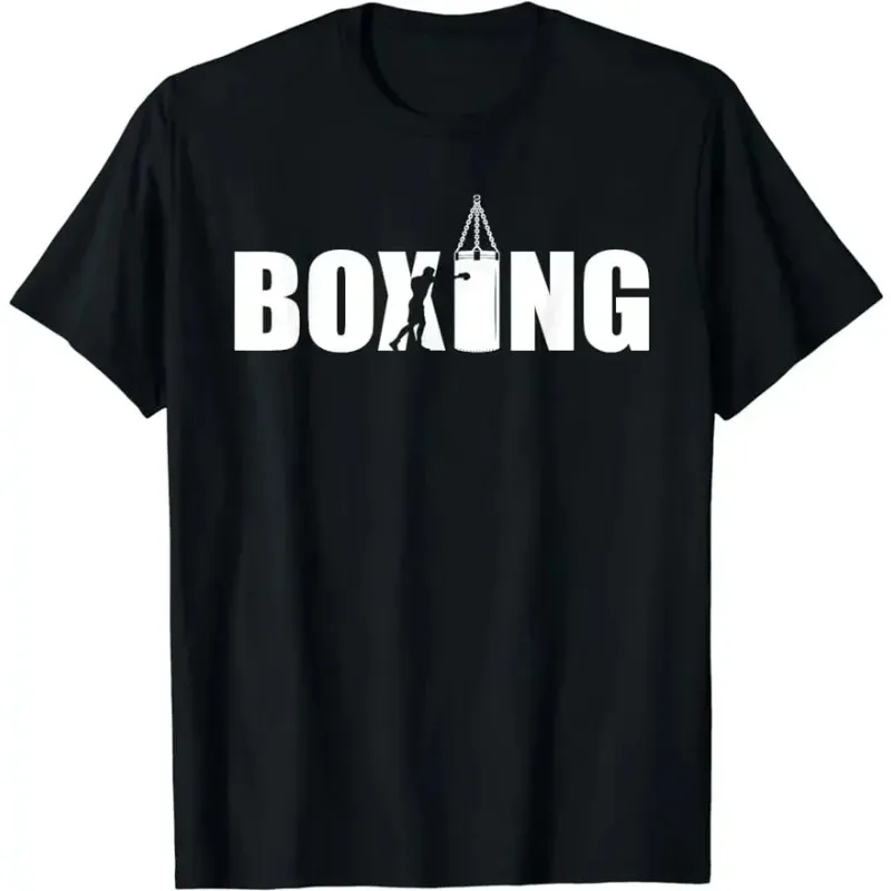 Boxing Lover Gym Boxer Kickboxing Kickboxer Enthusiast Funny Printed T-Shirt Size Couple Large Clothing Custom Printed T Shirt