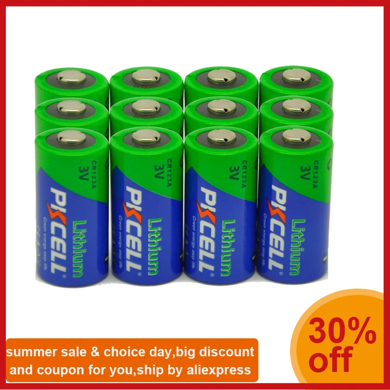 12Pcs CR123A CR 123A CR17345 16340 3v Lithium battery Non-rechargeable Batteries for Gas meter wireless Door Alarm camera