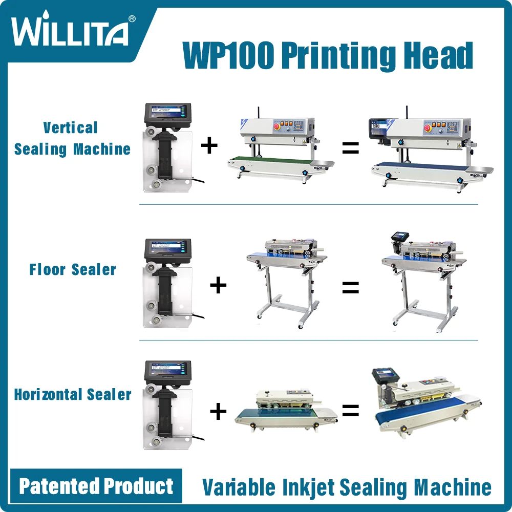 Willita 12.7mm Intelligent Coding Machine for Sealer Expiry Date Label Barcode Inkjet Printers Printing Head for Sealing Machine