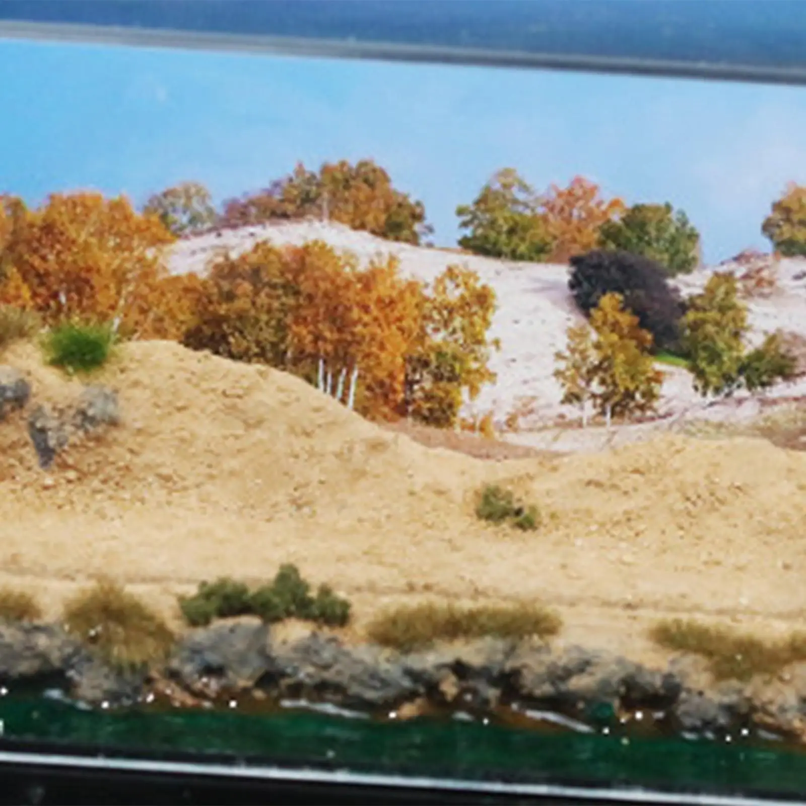 Diorama de scène du lac dans le désert, Collection de décor de bureau avec couverture en acrylique, affichage de Diorama scénique créatif pour modèle de voiture, échelle 1/64