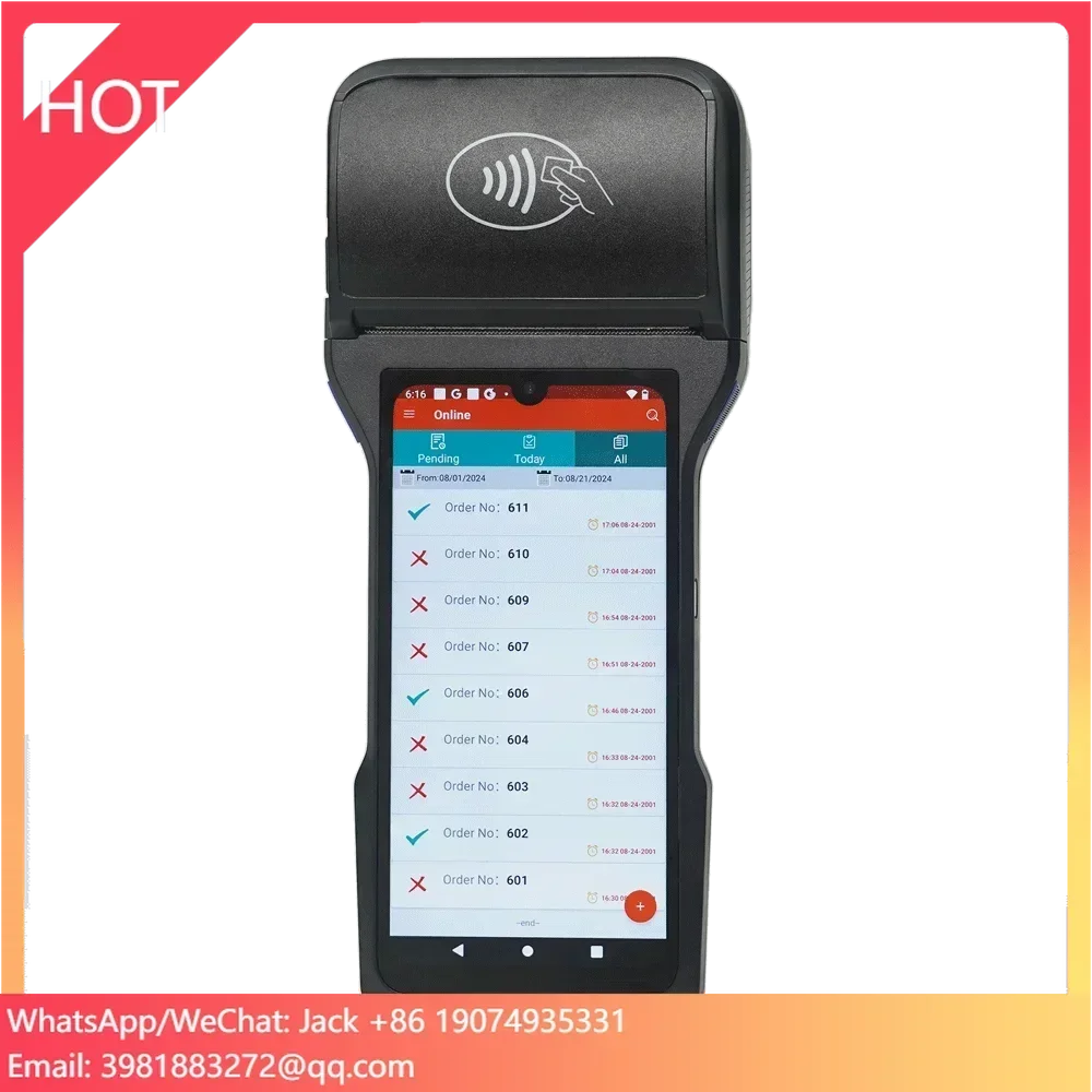 Android 12 Touch Screen Pos Handheld Android Pos Terminal With 80mm Printer NFC Point Of Sale Systems