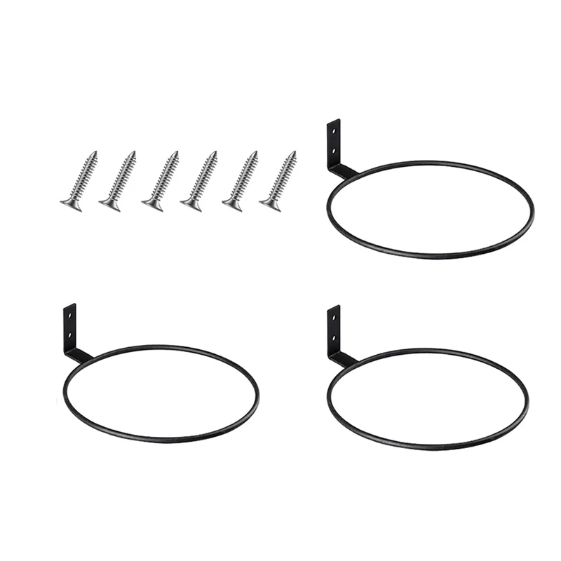 

AEE4-3Pcs 6 Inch Ball Holder Display Wall Mount For Basketball Football Volleyball,Ball Storage For Garage,Planter Pot Holder
