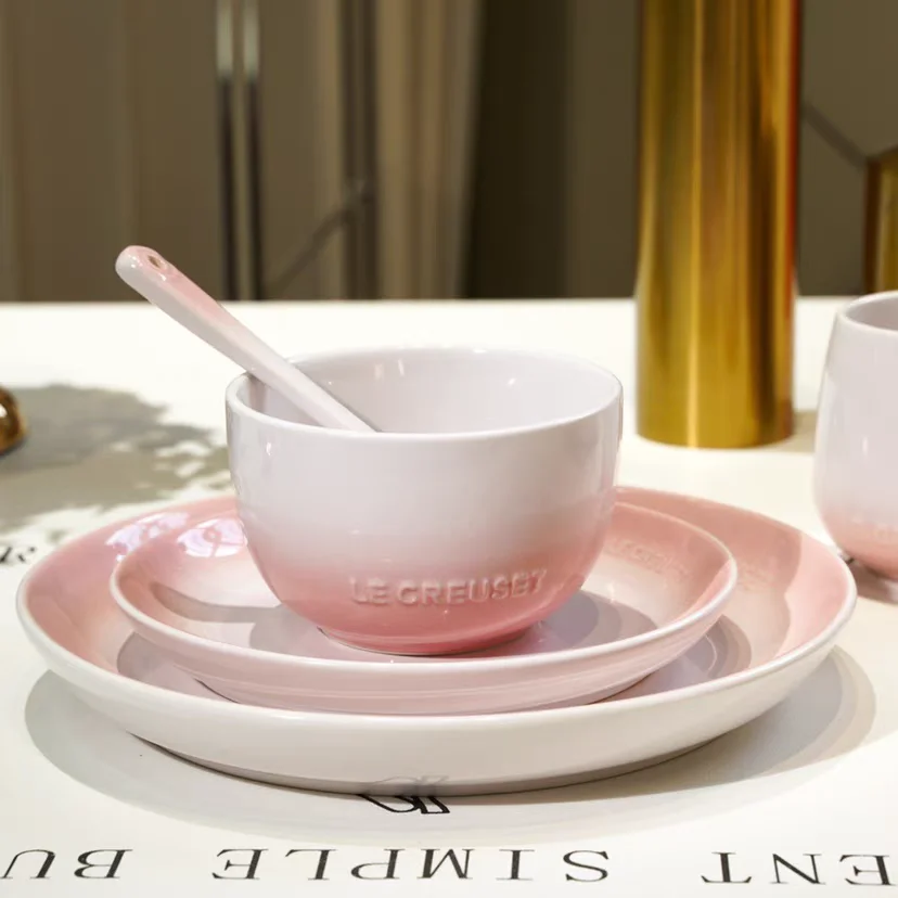 Ceramic Gradual Change Color Practical Oval + Underglaze Color Plate Warbler Tail Purple Ceramic Cool Color