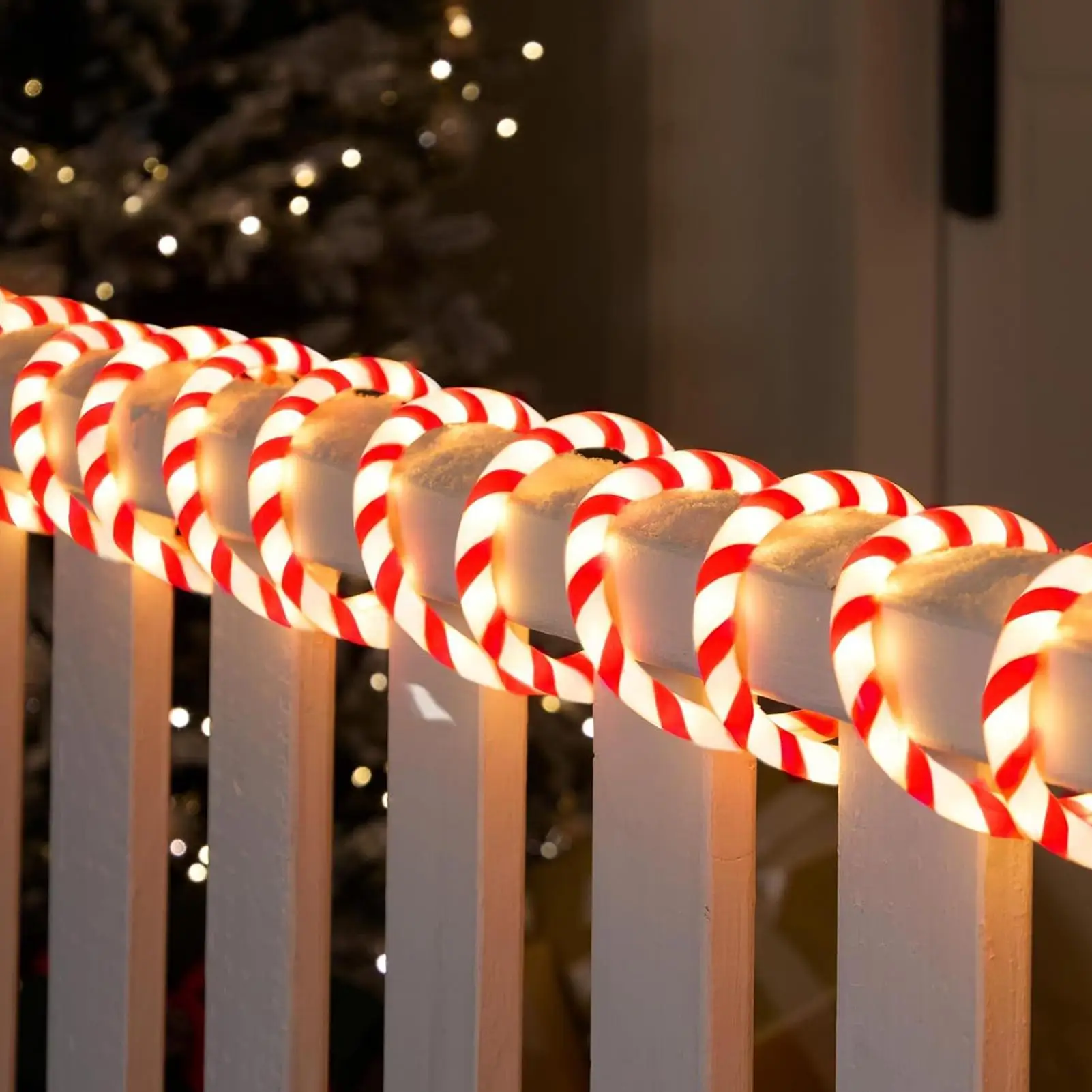 

Candy Cane Rope Lights Outdoor 33FT Solar Waterproof Flexible Lighting 8 Modes Candy Cane Outdoor Lights for Outside Yard Porch