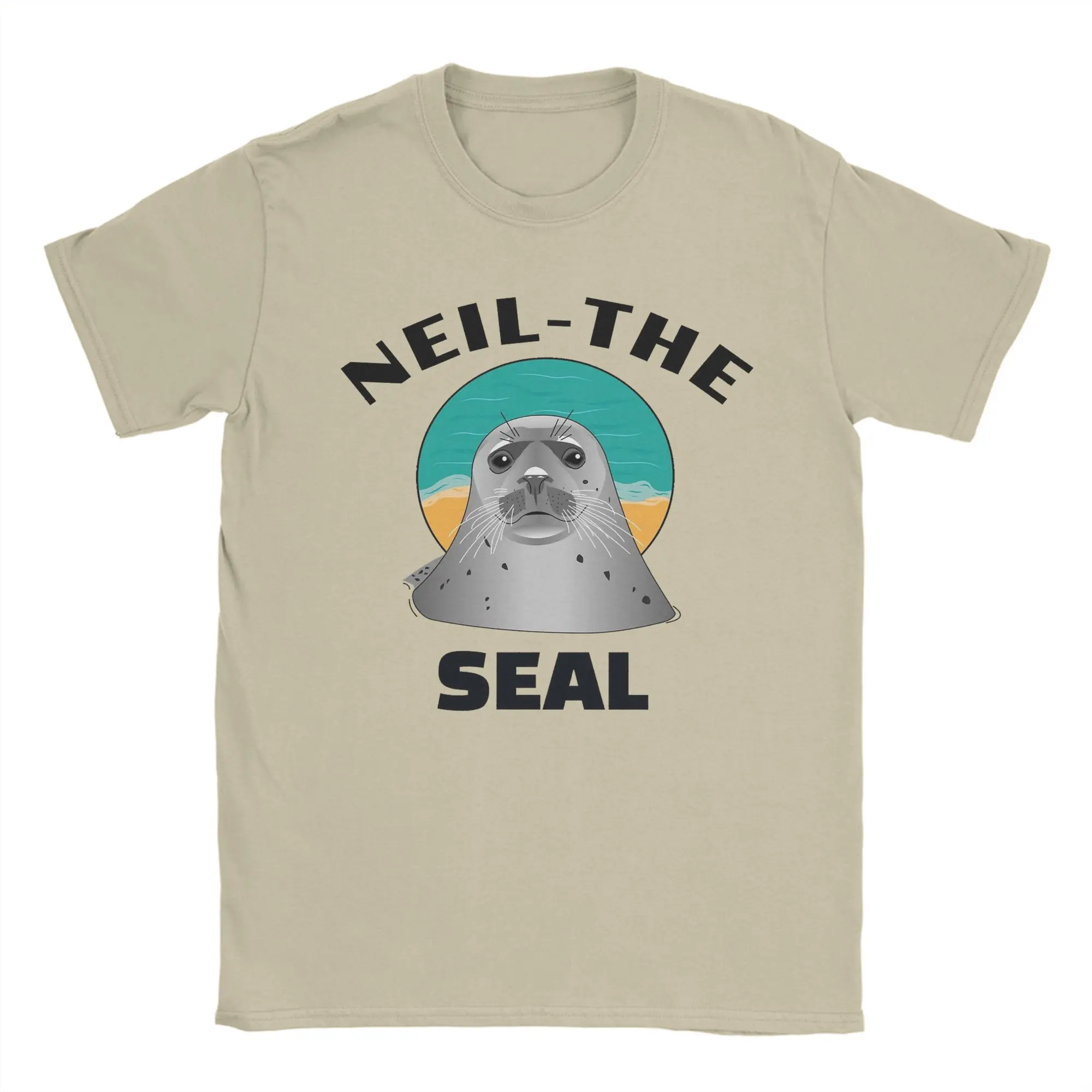 Men's Neil the seal T Shirts  Pure Cotton Clothing Vintage Short Sleeve O Neck Tee Shirt Summer T-Shirts