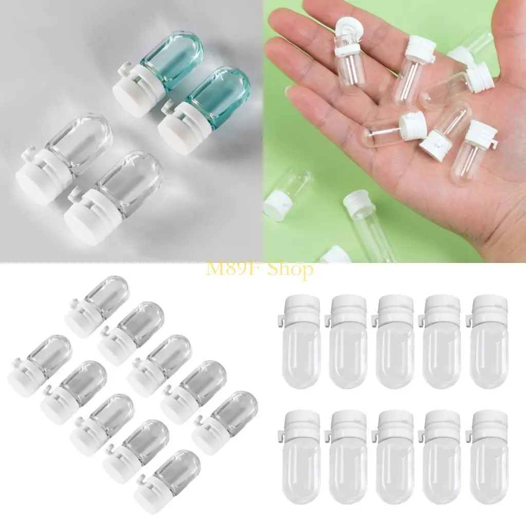 

M89F Pack of 10 Portable 2ml Glass Vials Designs for Safe Liquid Transport Convenient for Business Trip and Gym Visits