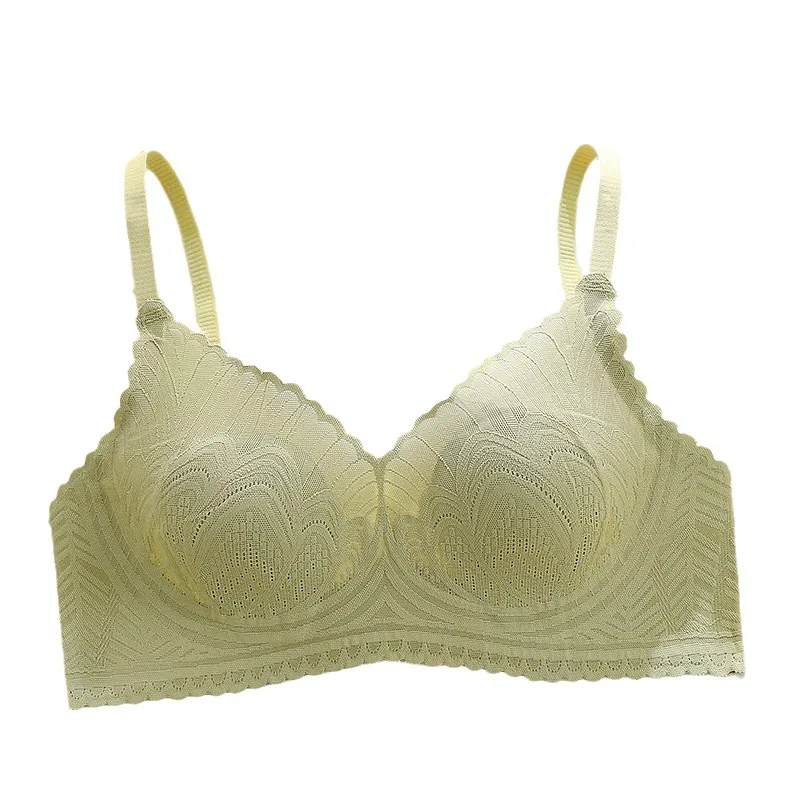 薄いフランスの通気性のある大きな胸、小さい、スチールリングなし、下着、跡なし、ウサギの耳を集める、美しいバックレースbr