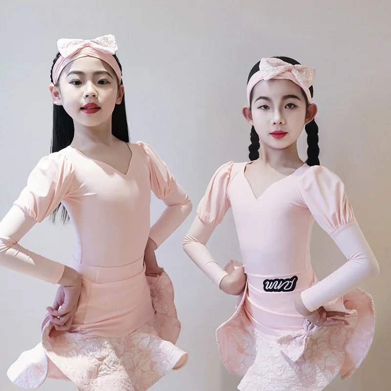 

Latin Dance Cha Cha Rumba Tango Costume Girls Samba Ballroom Dance Dresses Dance Skirt Performance Kids Latin Practice Clothes