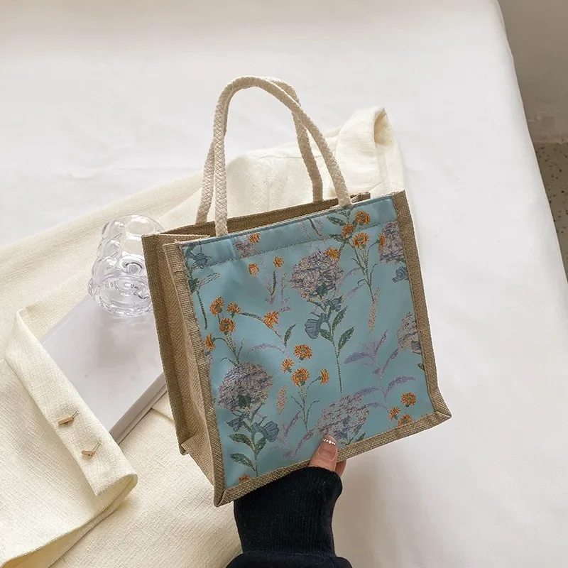 Japanese Style Canvas Large Capacity Tote Women Handbag Lunch Bags Shoulder Bags Women Big Shopping Bags Totes Reusable Bag