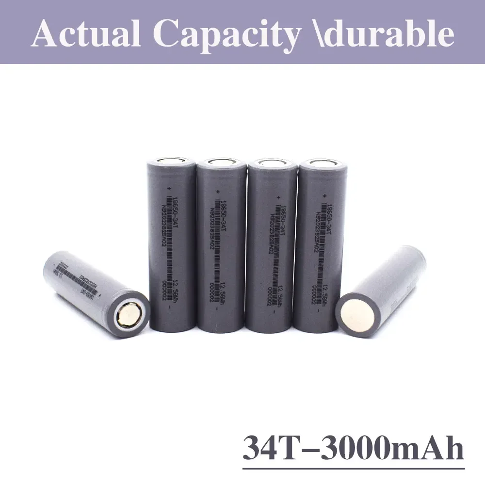 18650 34T10c1000 cycles Ion Rechargeable Battery, 3.7V, 3000mAh,Suitable for Toys, Flashlights,  Power Tools and Other Equipment