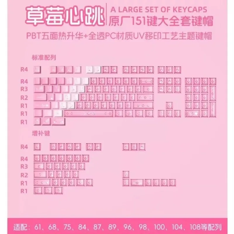 

Sublimation BPT keycap original highly customized 68/87/98/104 key mechanical arrangement only keycap small full