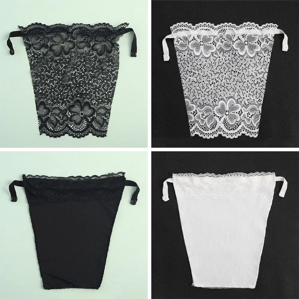 Women Lace Insert Wrapped Chest Overlay Invisible Panel Mock Camisole Anti-Exposure Summer Clip On Bra