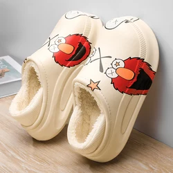 Warm Home Cotton Shoes for Men Casual Winter Clogs Fashion Plush Slippers Mens Thick Bottom Anti-slip Garden Shoes 2024 Trend