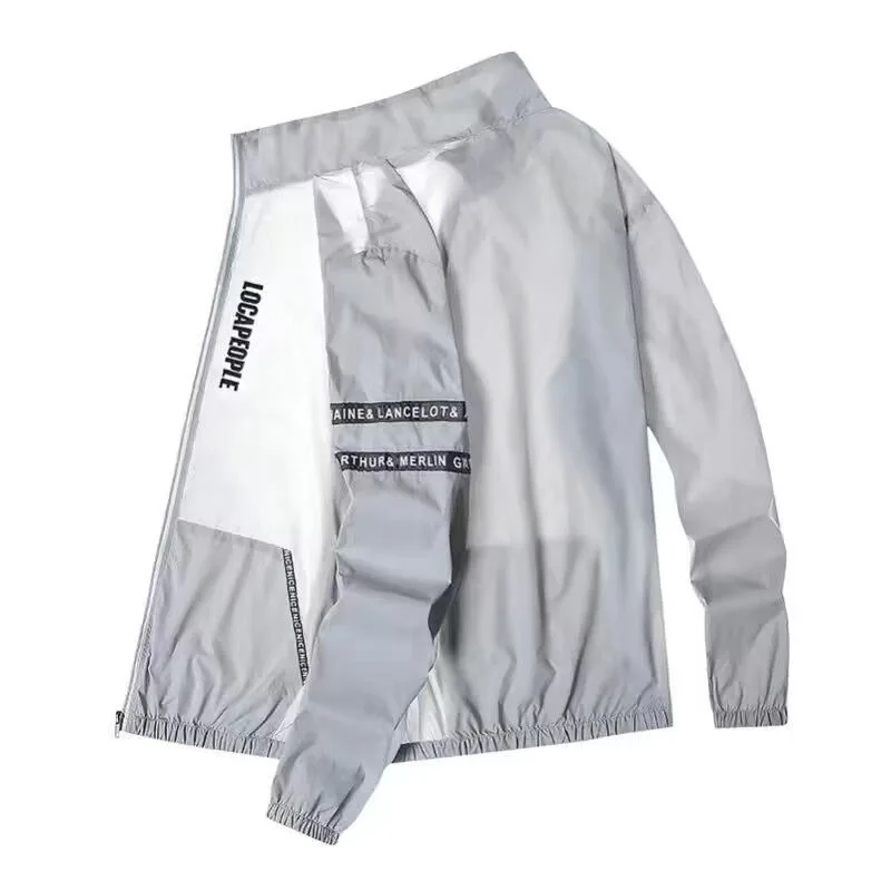 Summer Sun Protection Clothing Men's Casual Waterproof Quick-drying Bicycle Hooded Jacket Plus Size Hiking Thin Skin windbreaker