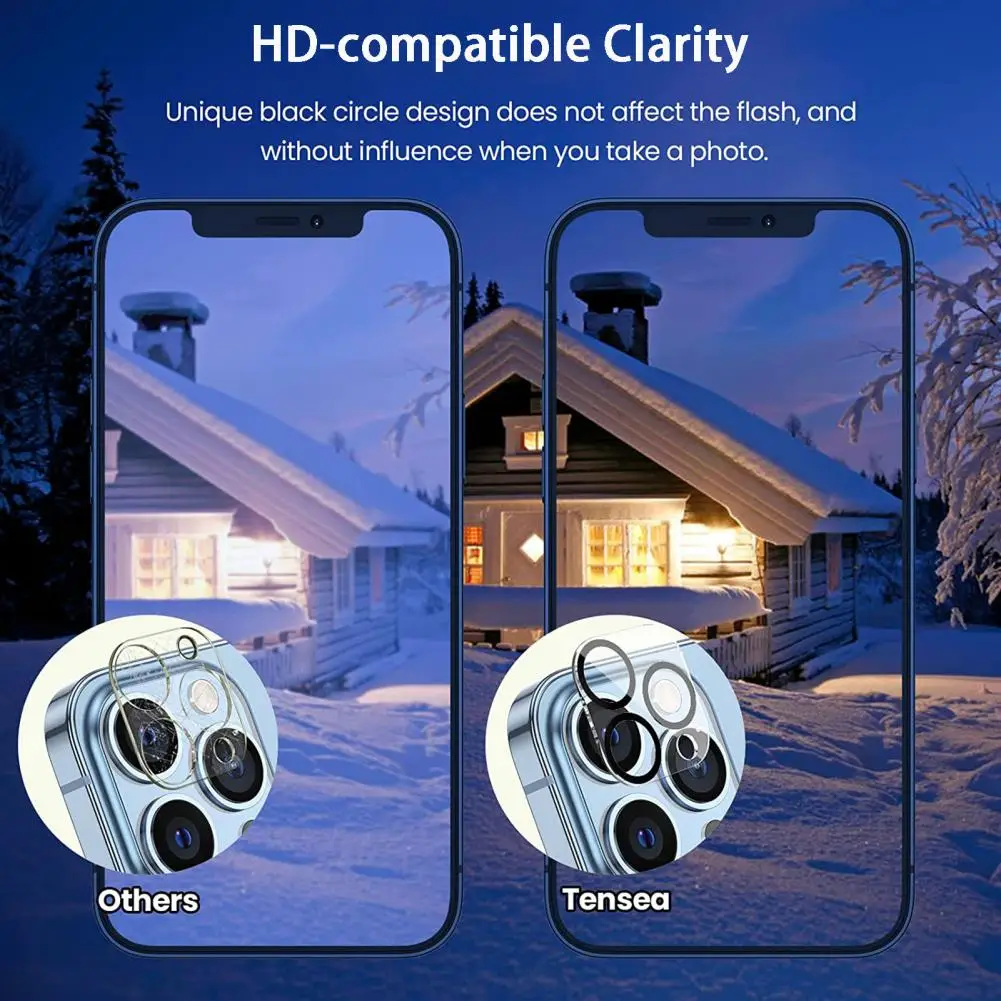 Ultra cienka folia ochronna na obiektyw Odporna na wstrząsy osłona obiektywu Folia hartowana na obiektyw aparatu telefonu komórkowego do iPhone'a 14 13 12 Pro Max Mini