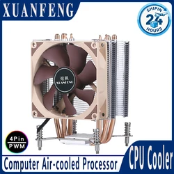 XUANFENG Computerkoeler X79 X99 Processor Luchtkoeling 4 Heatpipes 90mm stille 4-pins/PWM CPU-ventilator Compatibel met LGA 2011 2066 Xeon E5