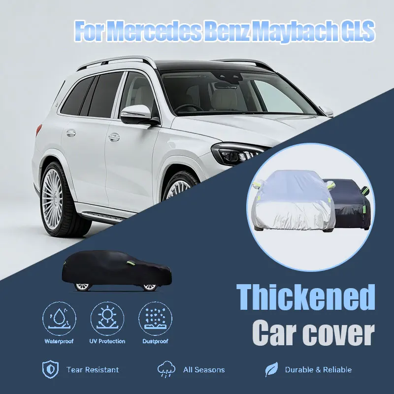 

For Mercedes Maybach GLS Full Car Cover Side Zipper Design Waterproof Dustproof Sun Protection Outdoor Vehicle Cover