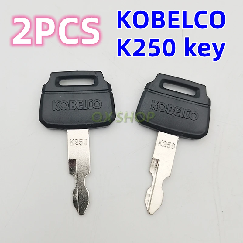 2PCS K250 Key For Kobelco Excavator，Kawasaki wheelLoader and Crawler excavator SK75-8 130-8 200-8 300-8 350-8