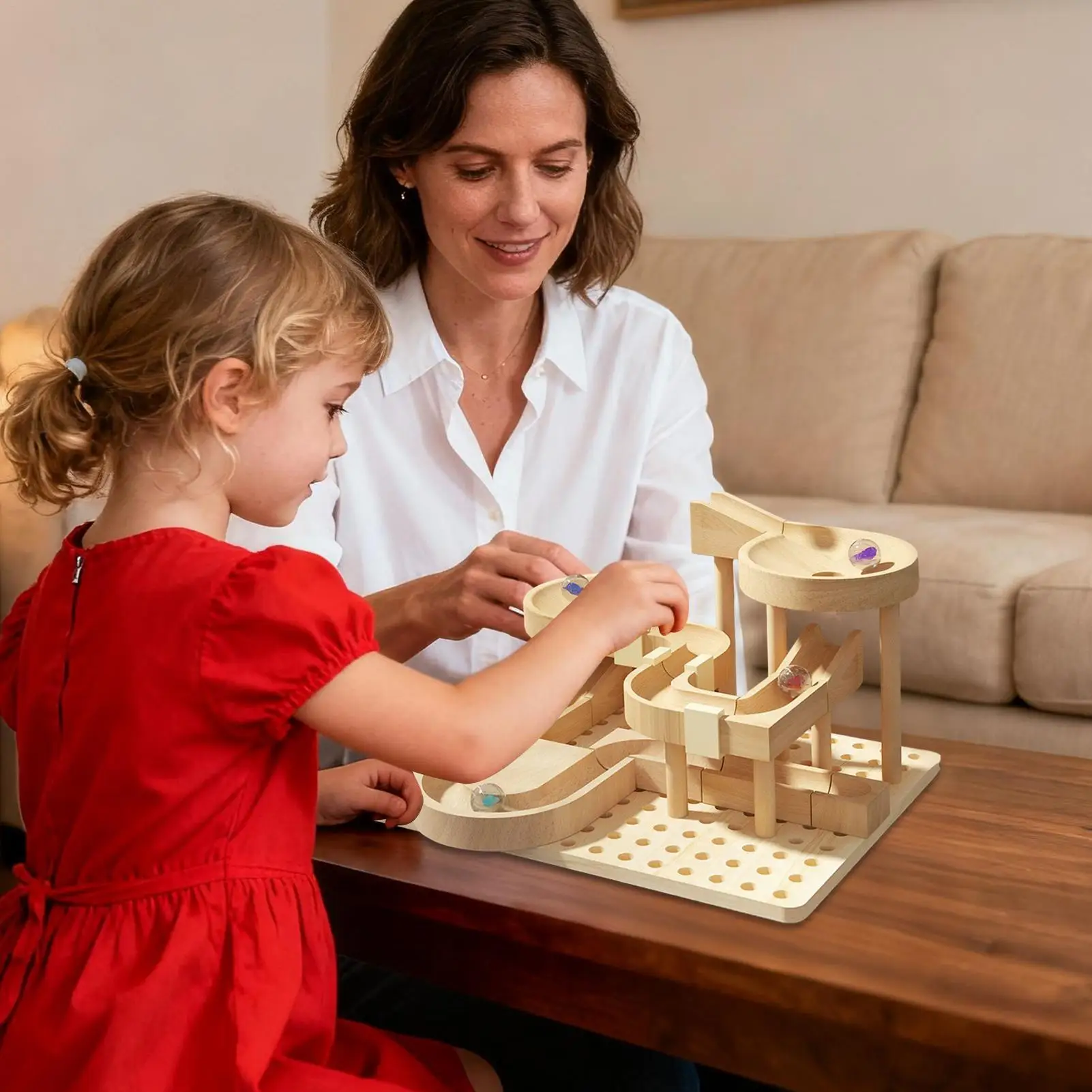 Marble Toys Wooden STEM Games Learning Marble Maze Game Race Track STEM Toys For Boys Girls Kids Classroom Home School