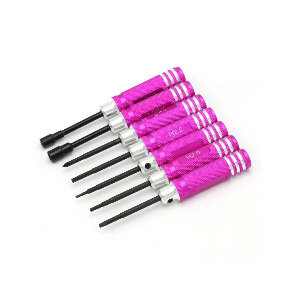 

7Pcs Straight Cross 1.5 2.0 2.5mm Hex Screwdriver 4.0 5.5mm Sleeve Tools Nut Wrench Kit For RC Helicopter Car Aircraft Drone