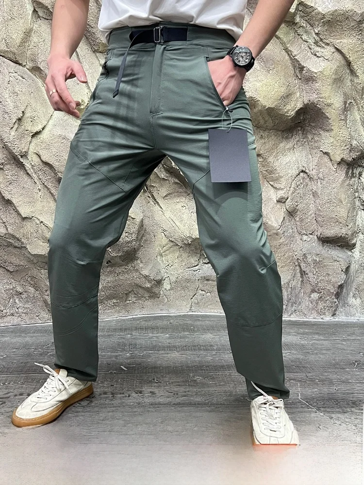 

Outdoor Men's Spring Summer New 3D Slim Fit Waterproof Thin Soft ell Cargo Pants Straight Leg Zipper ket Nylon Spandex