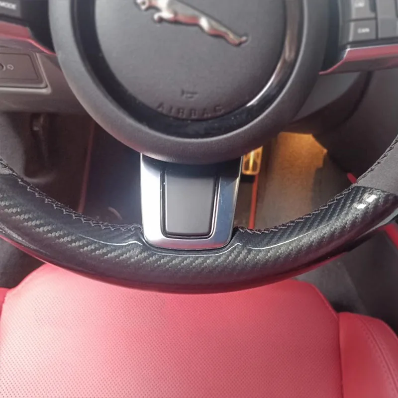 Hand Stitched carbon fibre suede non-slip Car Steering Wheel Cover For Jaguar XFL XE XJL F-PACE XKR E-PACE F-Type auto parts