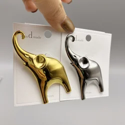 Big Stainless Steel Elephant Brooch Badge Cool Metal Animal Clothes Brooches Pins Gifts