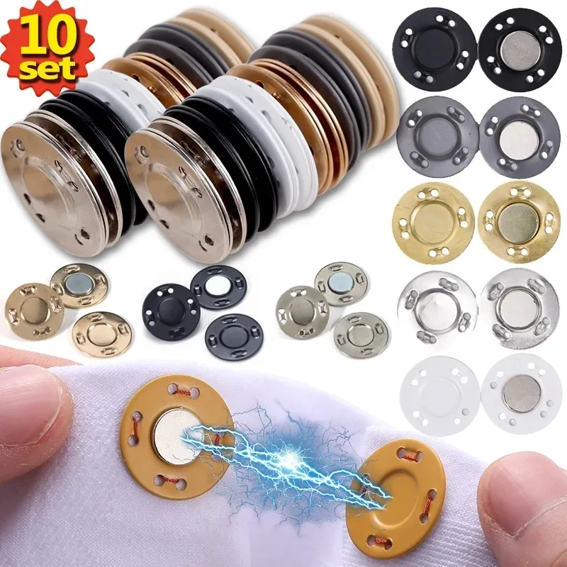 1/10Sets Magnetic Snap Fasteners Clasps Buttons Handbag Purse Wallet Craft Bags Parts Mini Adsorption Buckle 21/25mm Sewing Part