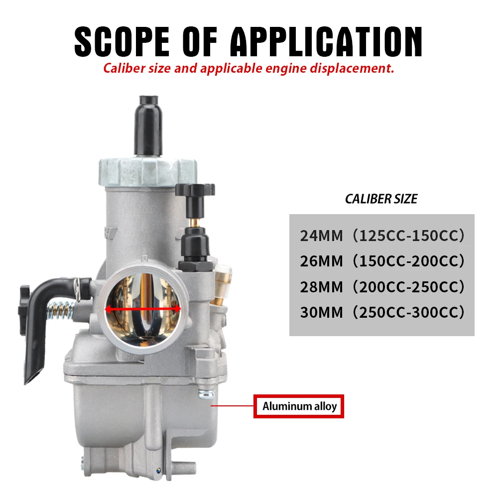 NIBBI 2T 4T Carburetor دراجة نارية PE24/26/28/30 مللي متر Carb مع نفاثات Carb لياماها كاواساكي هوندا سوزوكي الترابية دراجة