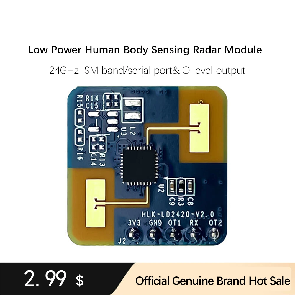 Hi-Link Sensor de Movimento Humano, Monitors Wave Radar, Módulo de Sensoriamento Humano, Micro Motion, Sensor Inteligente, LD2420, 24G