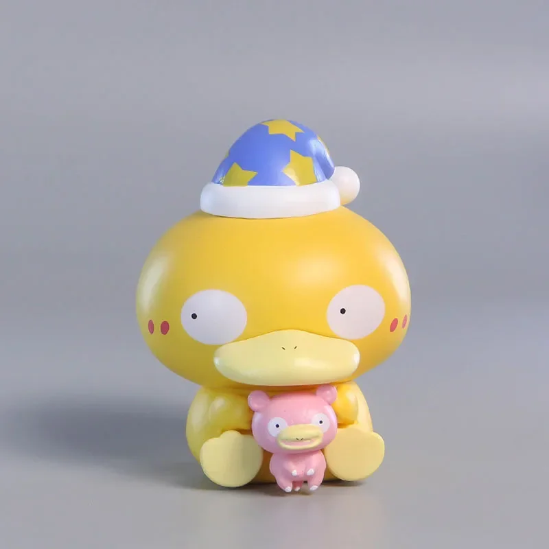 GK Summer Psyduck Figure Doll Pokémon Toy Slowpoke Pajamas Cute Funny Hand Puppet Anime Car Ornament Model Girls Gift Doll