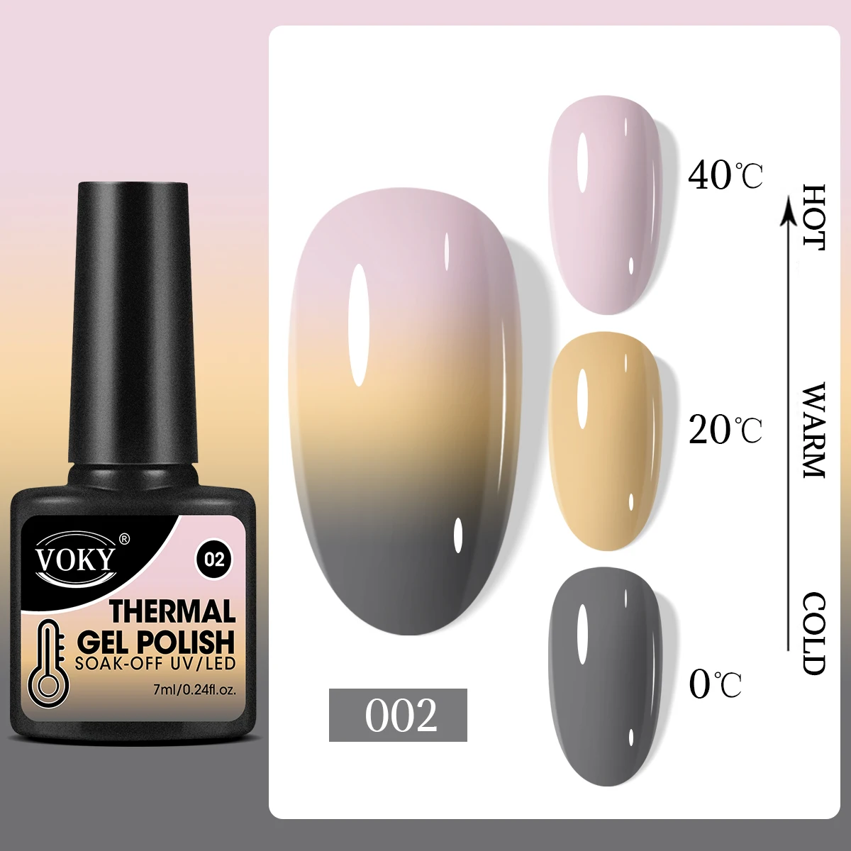 VOKY 7ML color-changing gel nail polish for home manicures or gifts depending on the temperature