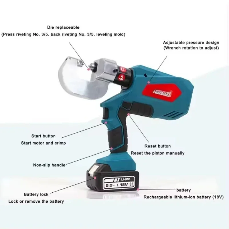 Battery Operated Aluminum Body Crash Repair Self-Perforated SPR Riveting