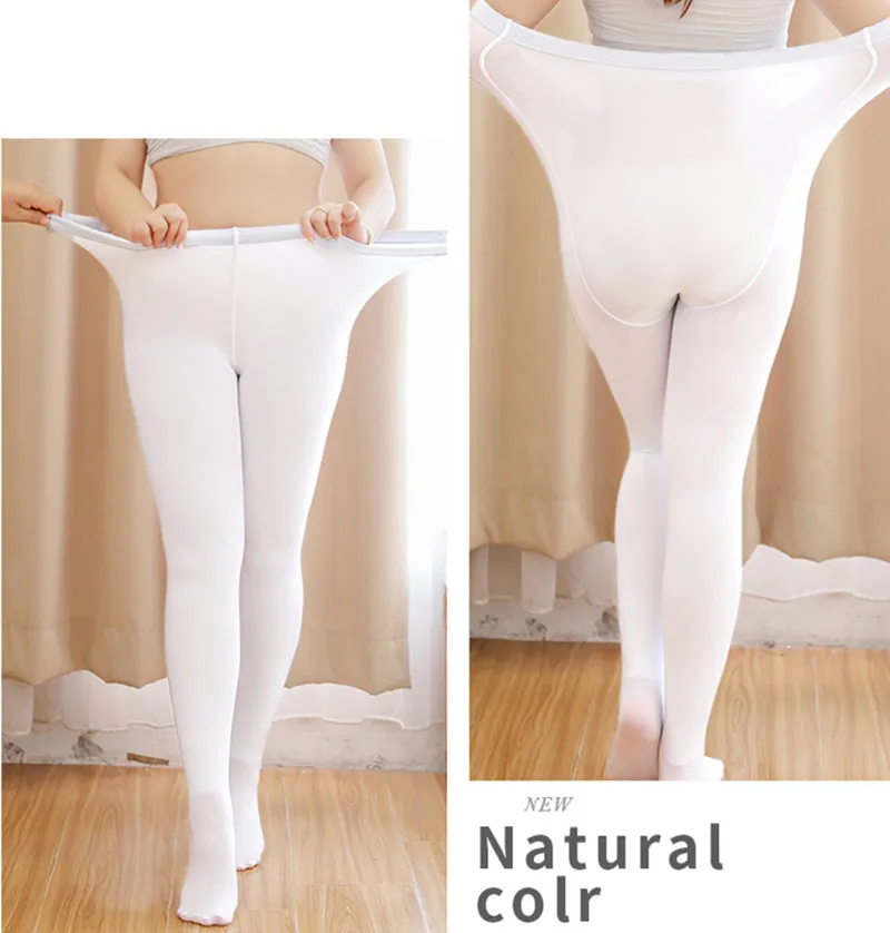 200D Plus Größe Warme Strumpfhosen Frauen Fleece Strumpfhosen Tanz Ballett Frau Dicke Warme Stretchy Strumpf Weibliche Weiße Strumpfhosen Mädchen – Detail 5