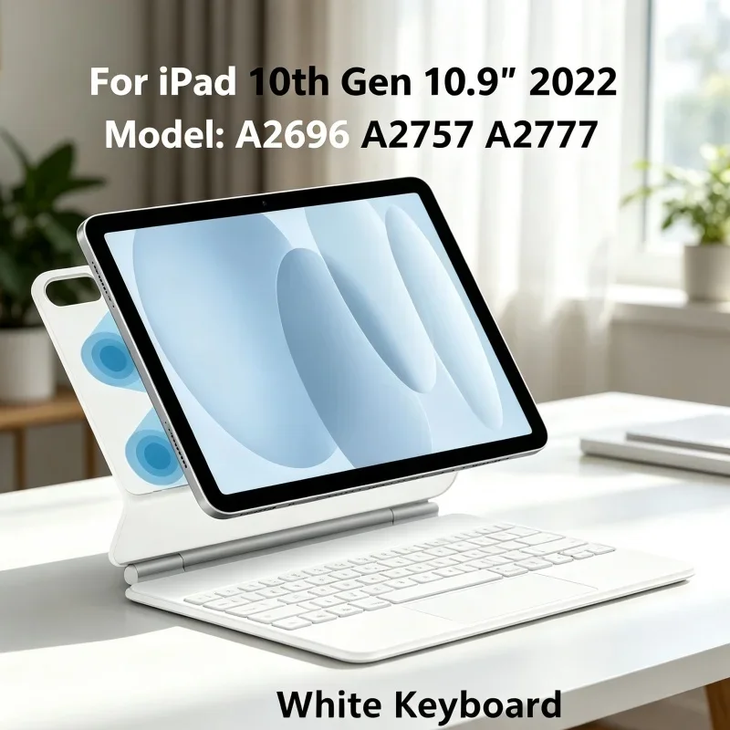 Magnetic Floating Keyboard Case for iPad 10.9 " All Models, Trackpad Backlit, Sleep Wake