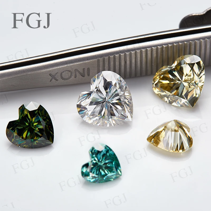 

Hot Sale Moissanite Diamond VVS1 Heart Lab-Grown Gemstones Multicolor GRA Tester Positive Wholesale Price For Jewelry Maaking