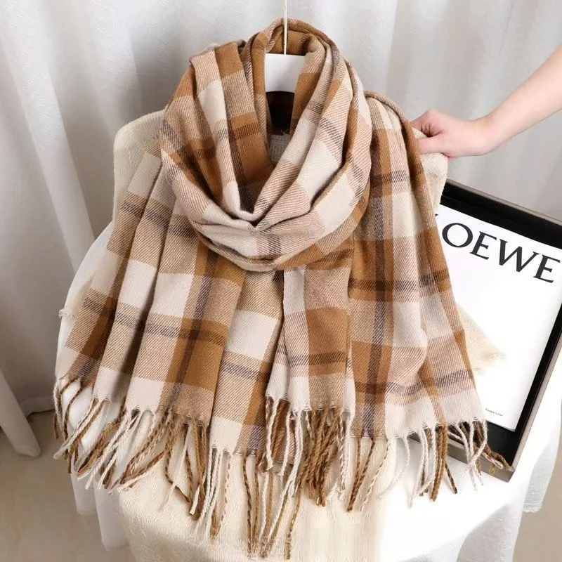 المرأة الألبكة الصوف منقوشة شرابة وشاح الخريف الشتاء جديد رشاقته الدفء لينة تنوعا مستطيلة شال مكتب شال #1