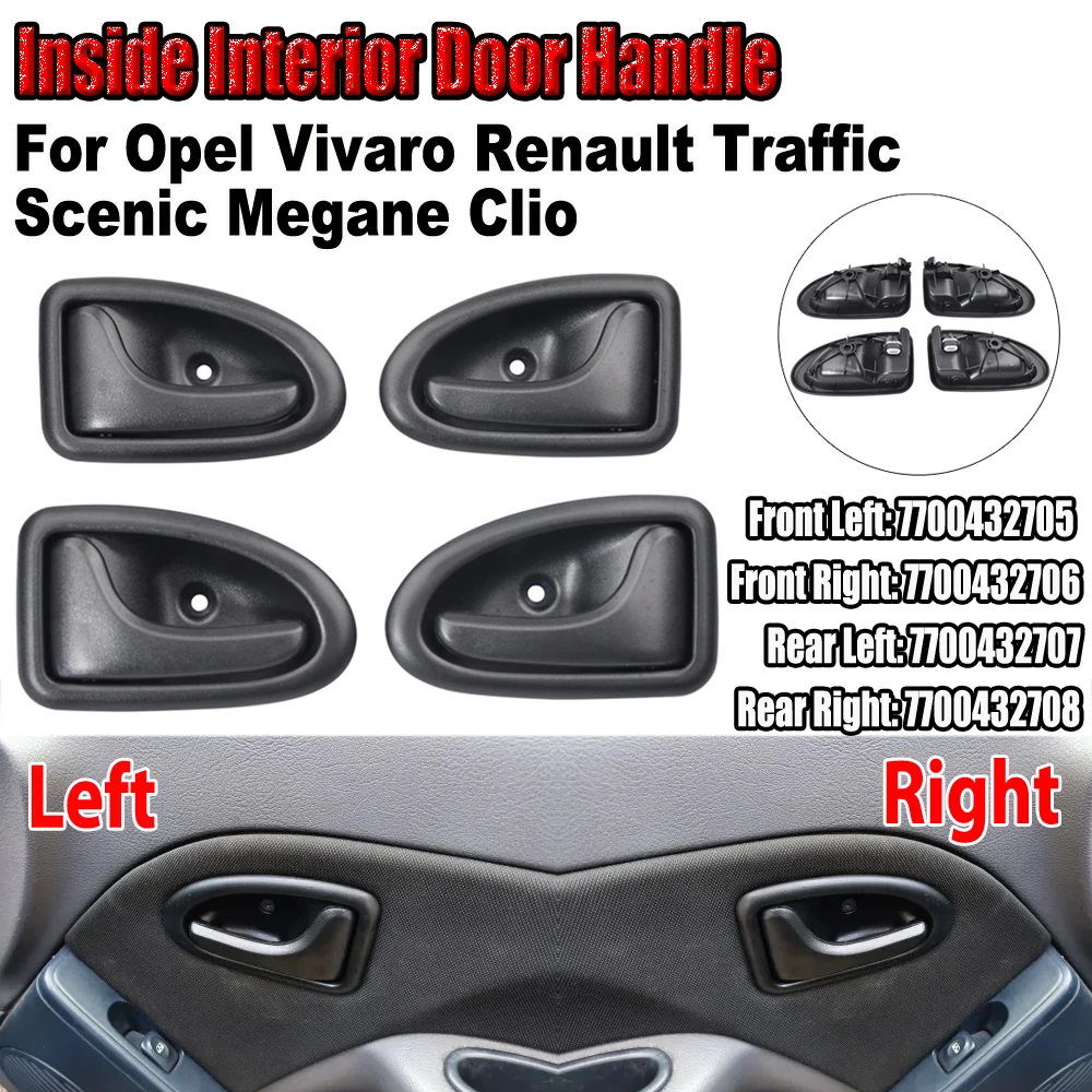 

Левая и правая внутренние ручки дверей для Renault Megane, Clio, Scenic, Opel Vivaro, Traffic 7700432705 7700432706