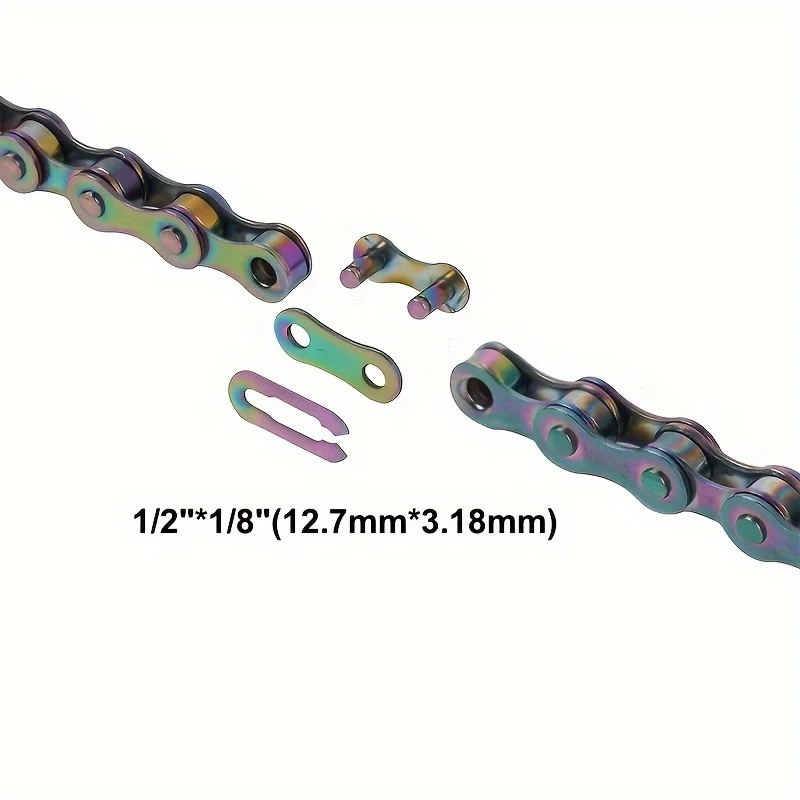 Single Speed Bike Chain,  1 Speed Bicycle Chain,Rainbow Color,W/ Chain Breaker Cutter