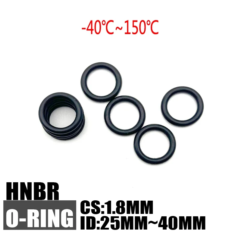 

Hydrogenated Nitrile O Ring Gaskets CS 1.8mm ID 25 ~ 40mm Automobile NBR Rubber Round O Type Corrosion Oil Resistant Seal Washer