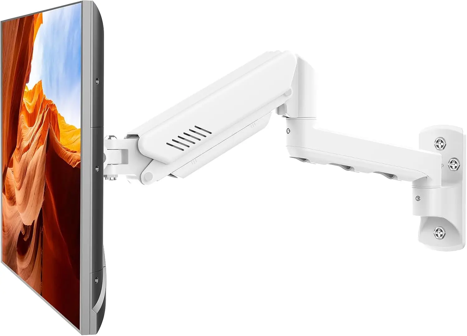 

Универсальное настенное крепление для мониторов 17-32 дюймов, регулируемый кронштейн с газовой пружиной, VESA 75/100, белый