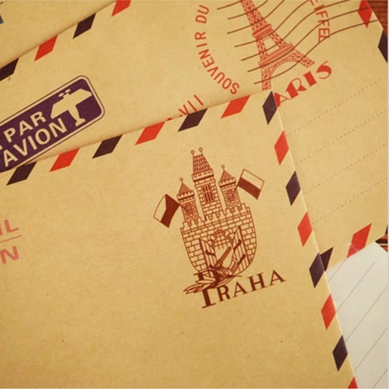 10pcs 9.7*7.5cm Retro Popular Envelope Postcard Letter Durable Kraft Stationery Storage Paper School Supplies